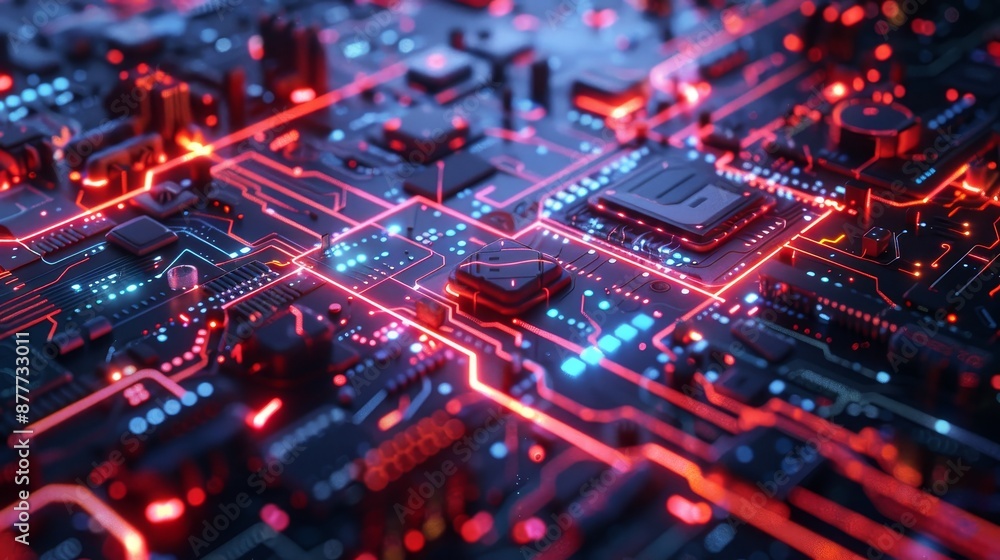 Luminous Lines Neon Circuits in Tech Grids Luminous Lines Neon Circuits in Tech Grids