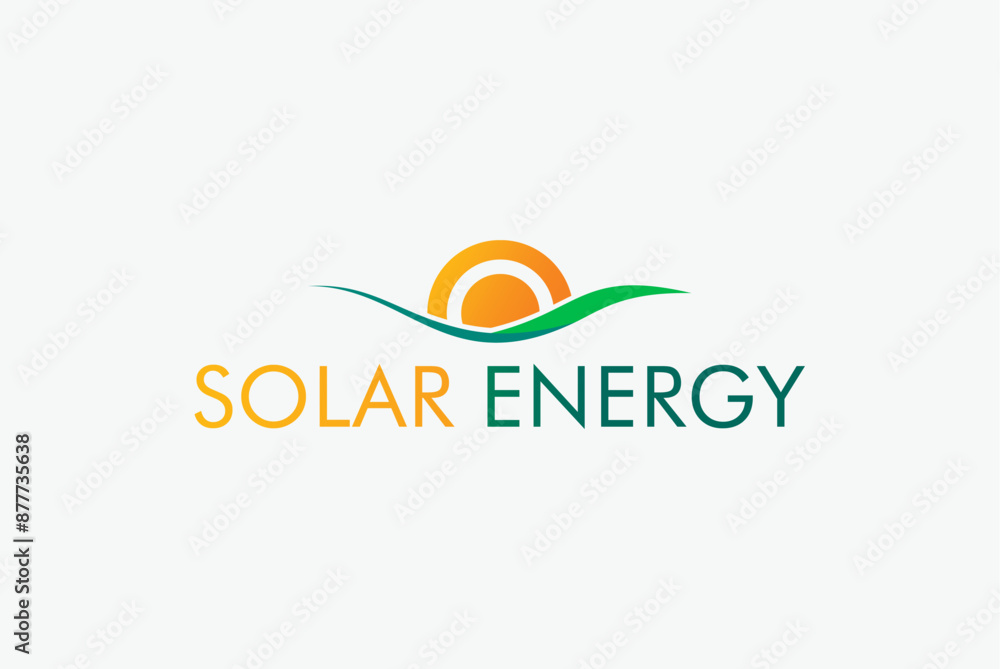 Fototapeta premium Solar energy sun power technology logo design business name ideas vector image editable 