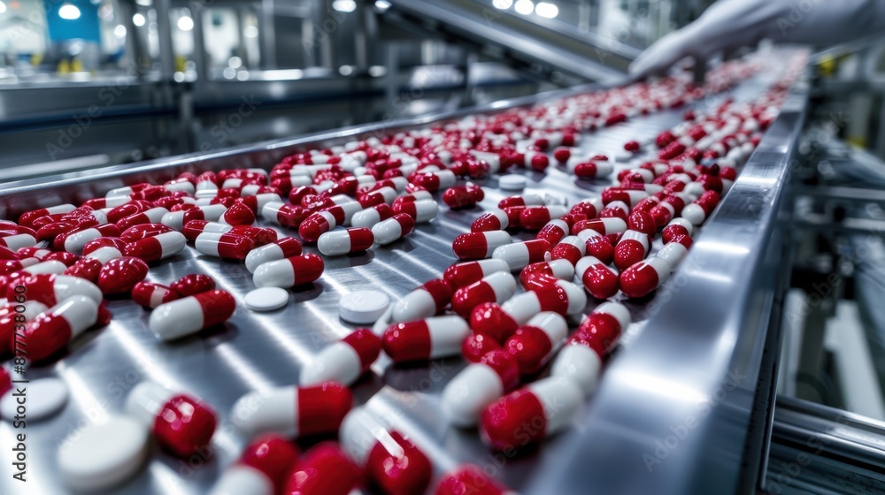 Obraz premium The pharmaceutical pill production