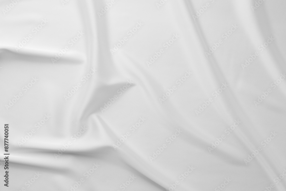 Texture of crumpled white silk fabric as background, top view Texture of crumpled white silk fabric as background, top view