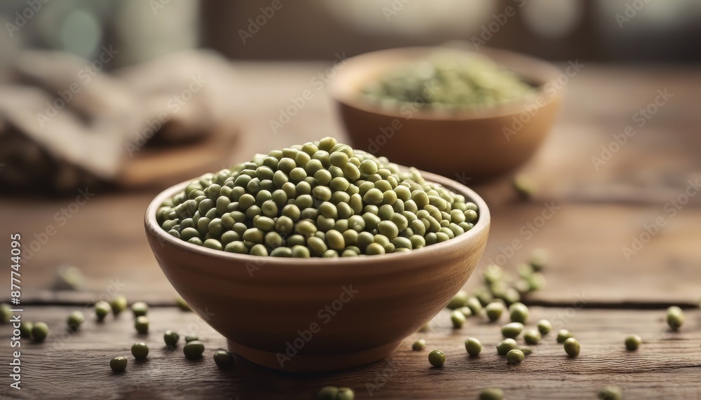 close up of raw mung bean in a bowl on wooden table background close up of raw mung bean in a bowl on wooden table background