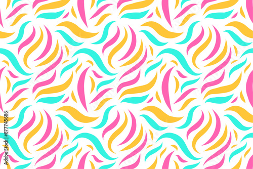 Seamless vector wavy background. Curly endless texture. Tiling background with swirls. colorful object isolated on white background.