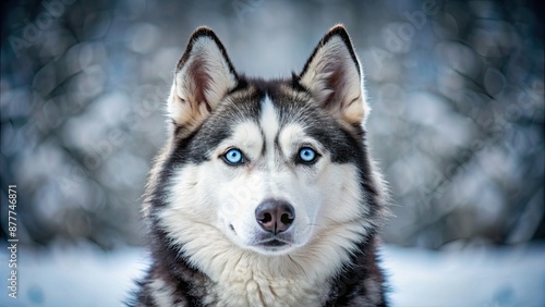 Majestic Siberian husky with piercing blue eyes, Siberian husky, majestic, blue eyes, dog, pet, animal, domestic, beautiful © Sujid