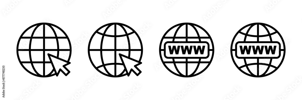 Web icon vector isolated on white background. Website vector icon. Internet world vector Web icon vector isolated on white background. Website vector icon. Internet world vector