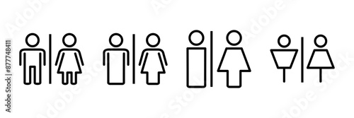 Toilet icon vector isolated on white background. Toilet sign. Man and woman restroom sign vector. Male and female icon