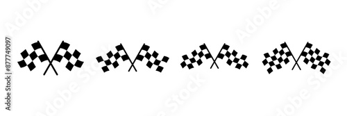 Race flag icon vector isolated on white background. Competition sport flag line vector icon. Racing flag. Start finish flag. Checkered. Start