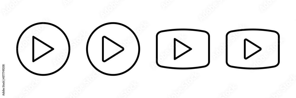 play Icon vector isolated on white background. Play button vector icon. Video icon vector play Icon vector isolated on white background. Play button vector icon. Video icon vector