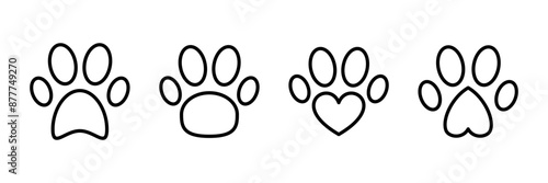 Paw icon vector isolated on white background. Paw Print icon