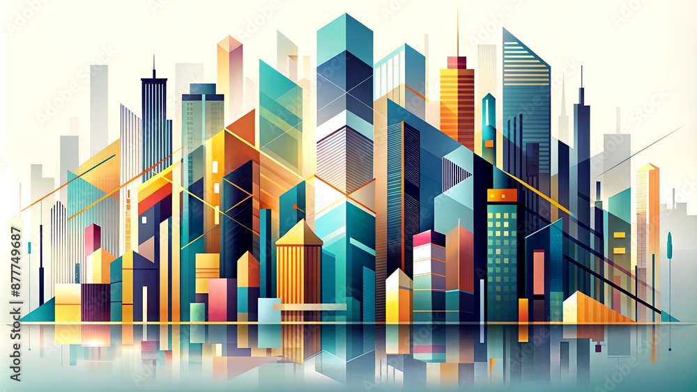 Fototapeta premium Abstract Composition Capturing the Rhythm and Energy of Urban Spaces Generative AI image