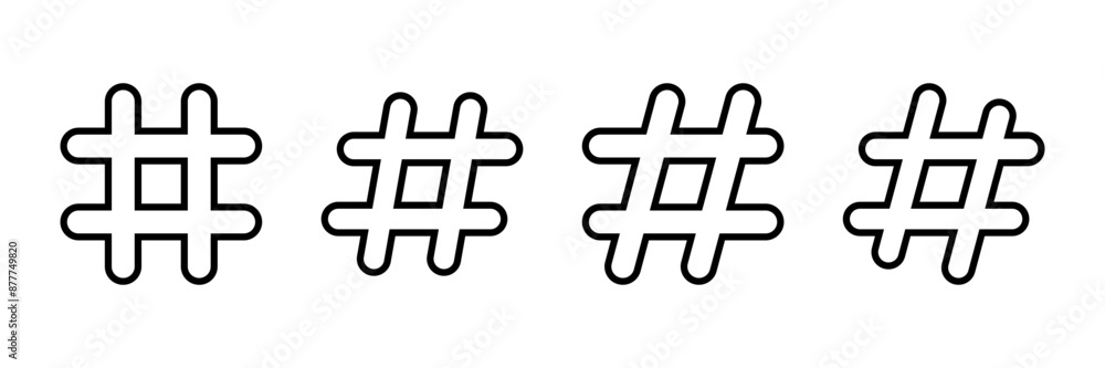 Obraz premium Hashtag icon vector isolated on white background. hashtag vector icon