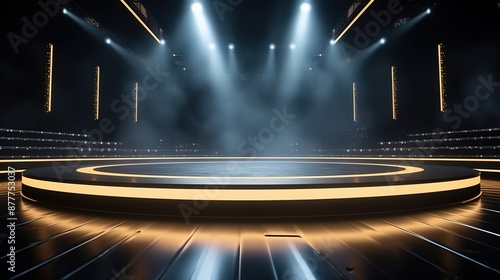 Elegant Vehicle Display on Empty Showcase Stage