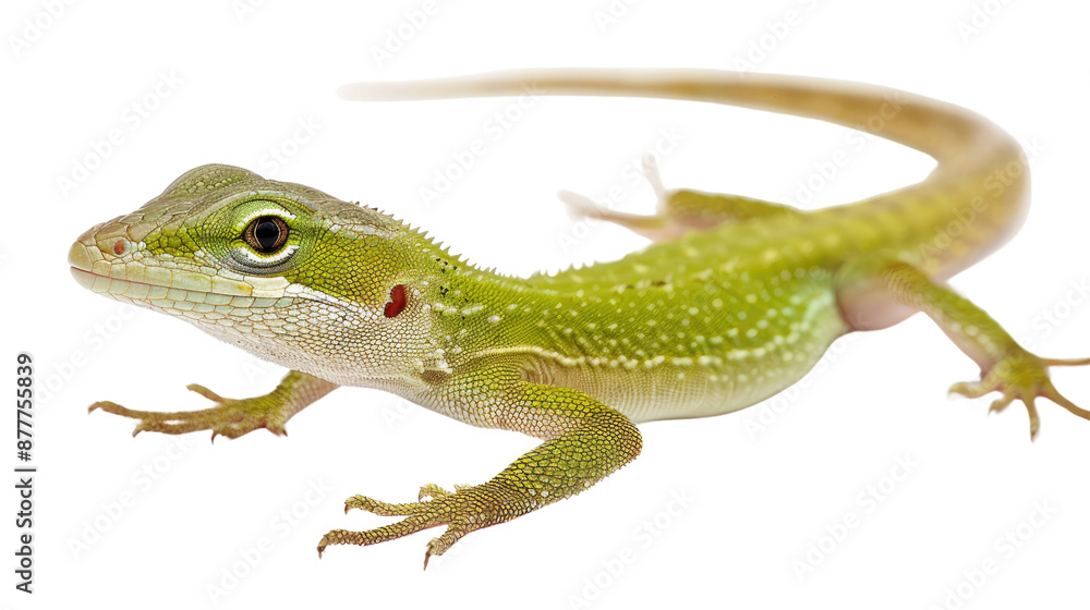 Naklejka premium Green Anole on transparent background