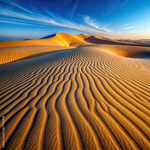 Undulating sand dunes sculpted by the coastal winds, Undulating, sculpted, sand photo