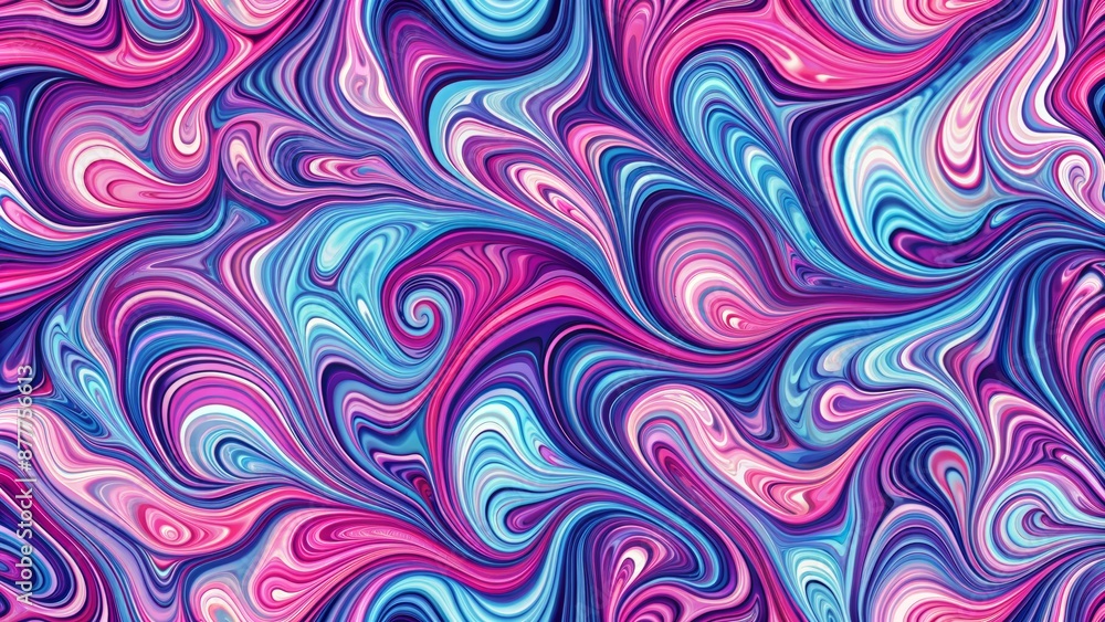 Blue And Purple Abstract Liquid Art Painting. Blue And Purple Abstract Liquid Art Painting.