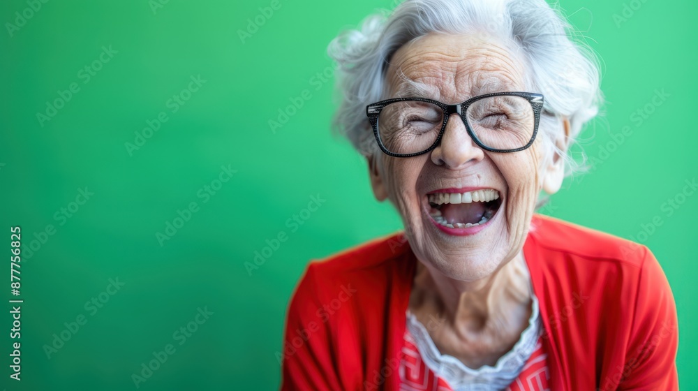 The joyful elderly woman The joyful elderly woman