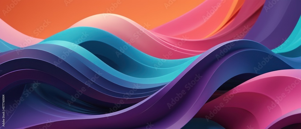 Vibrant and dynamic 3D waves in bright colors on a gradient background, perfect for abstract art and design projects. Vibrant and dynamic 3D waves in bright colors on a gradient background, perfect for abstract art and design projects.