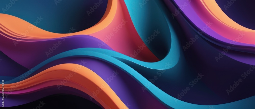 Vibrant and dynamic 3D waves in bright colors on a gradient background, perfect for abstract art and design projects. Vibrant and dynamic 3D waves in bright colors on a gradient background, perfect for abstract art and design projects.
