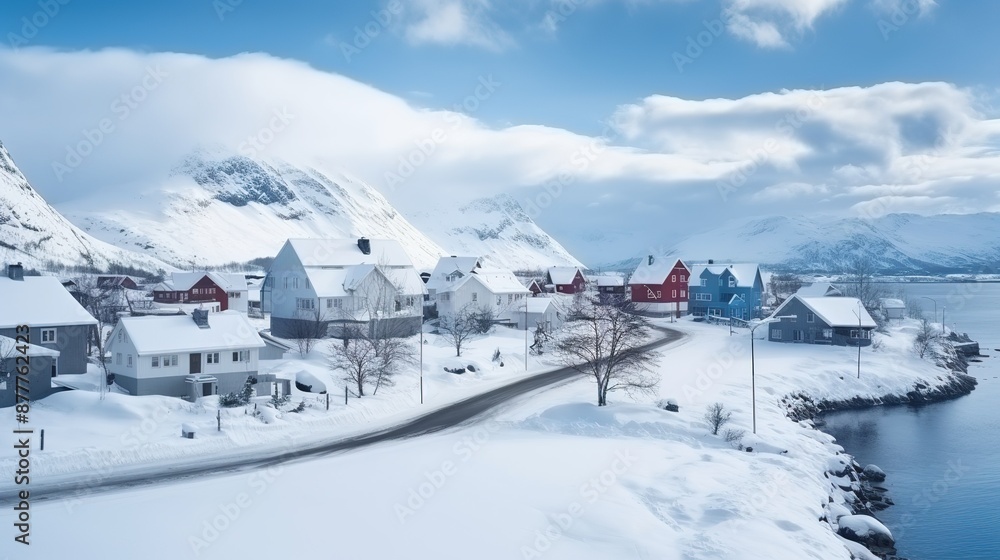 Panoramic view of Lofoten islands in winter, Norway Panoramic view of Lofoten islands in winter, Norway