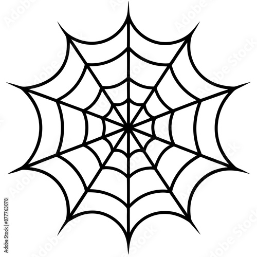 Halloween spider web line art vector