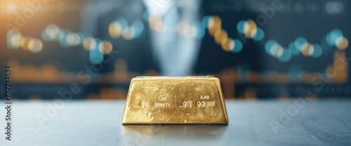 Wallpaper Mural Diverse group of investors discussing market trends over a gold ingot Torontodigital.ca