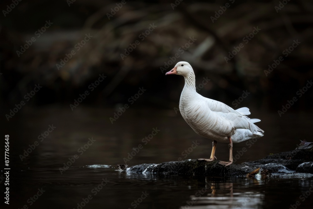 Obraz premium Snow Goose, Macro,Left side view
