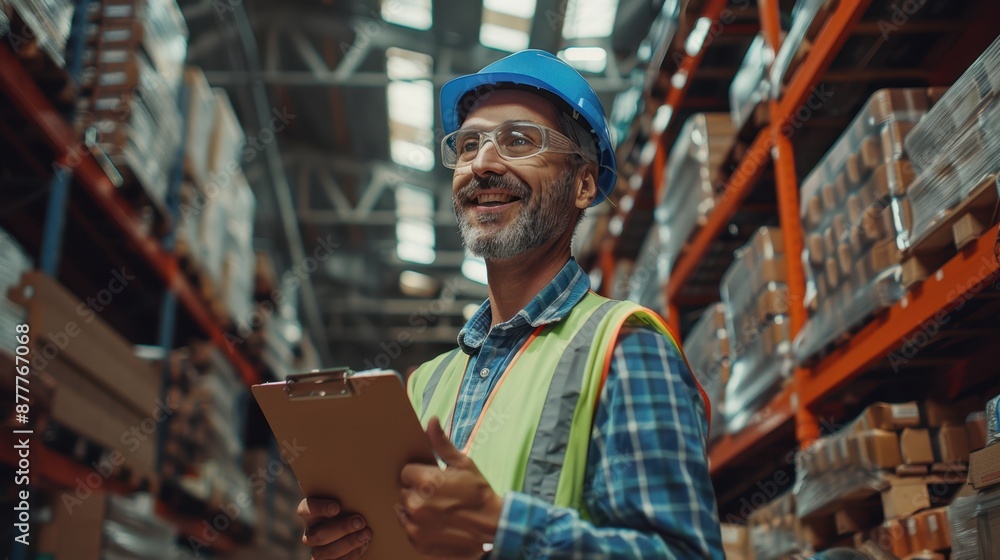 The worker in the warehouse The worker in the warehouse