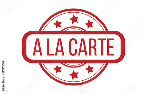 Red Ala carte Rubber Stamp Seal Vector illustration isolated on white background