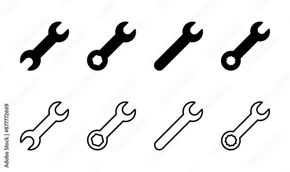 Wrench icon set. repair icon vector. tools icon vector Wrench icon set. repair icon vector. tools icon vector