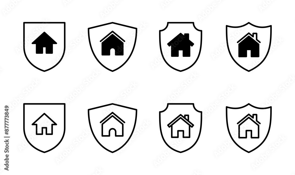 Home insurance icon set. home protection icon Home insurance icon set. home protection icon