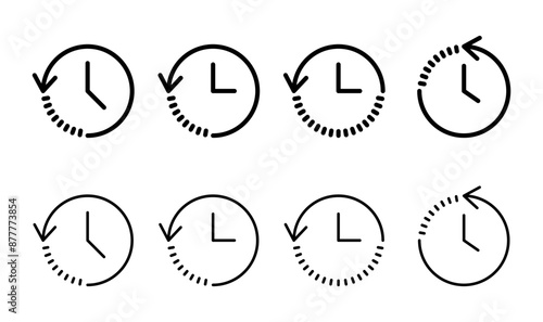 History icon set. recent event history