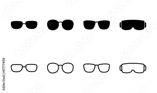 Glasses icon set. Glasses vector icon
