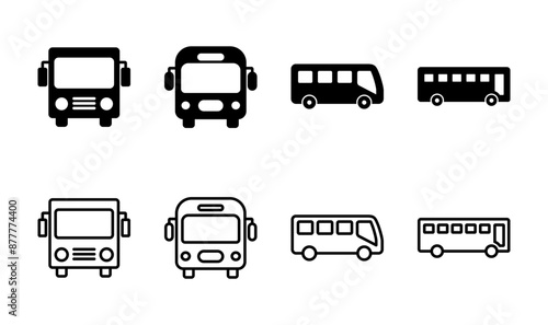 Bus icon set. bus vector icon