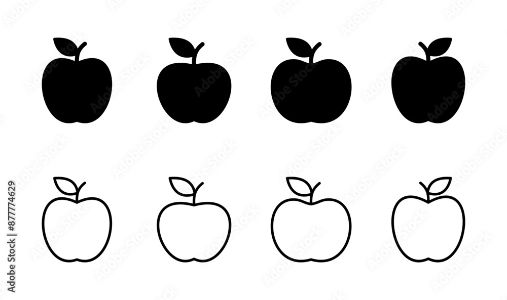 Apple icon set. Apple vector icon. apple symbols for your web design. Apple icon set. Apple vector icon. apple symbols for your web design.