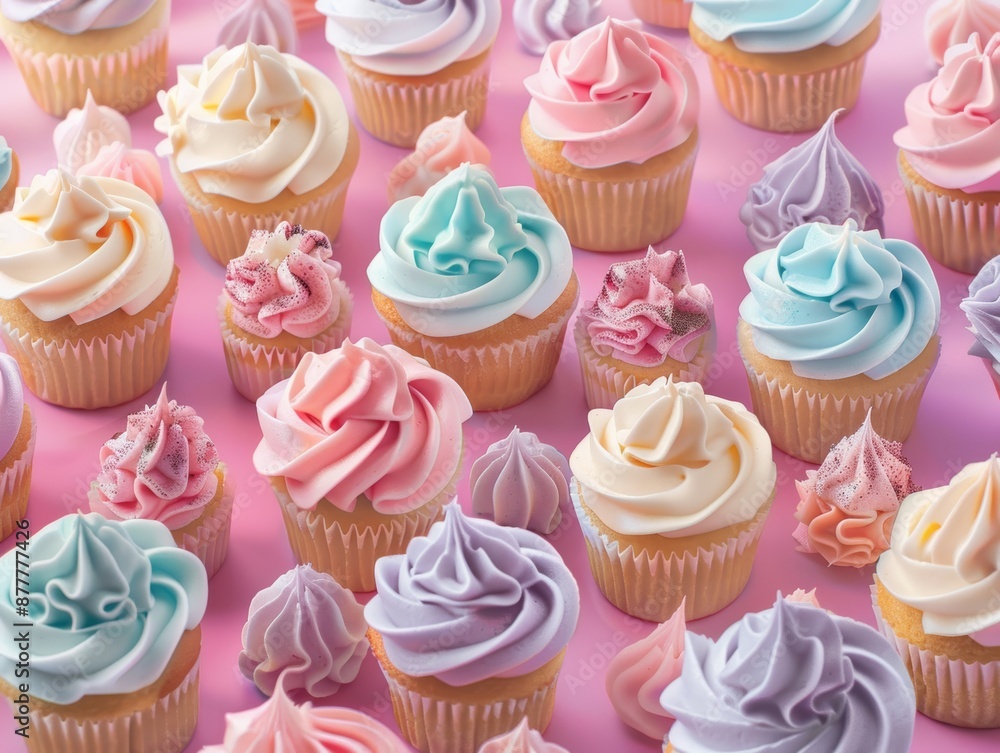 cupcake on pastel background - ai cupcake on pastel background - ai