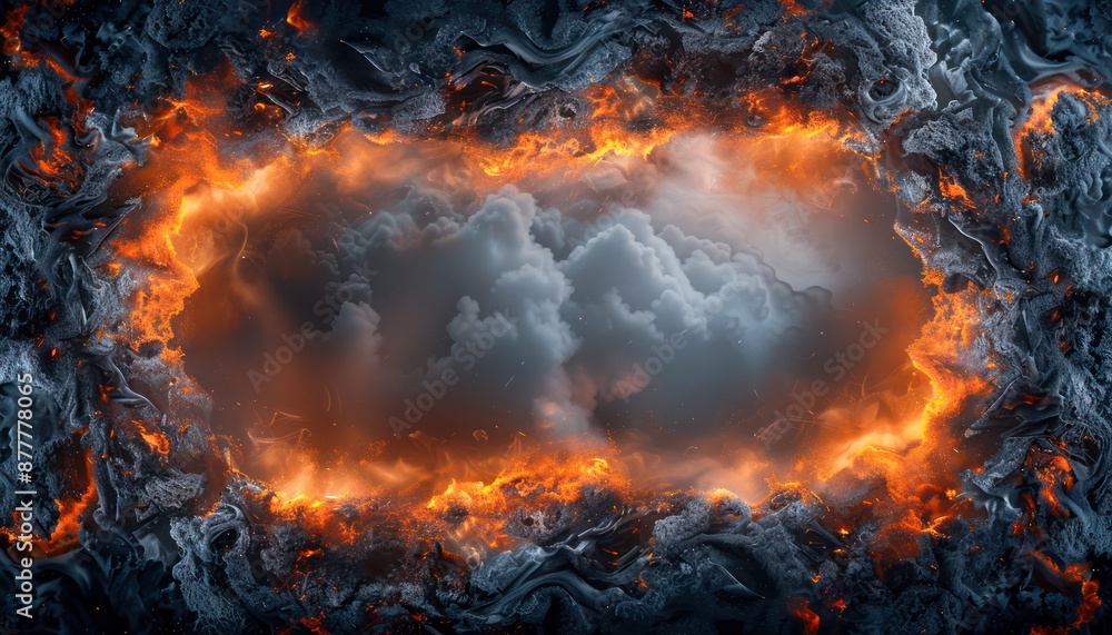 Fiery Inferno Border with Intricate Smoke and Flames, Artistic Visual Border for Design Projects, Presentation, and Branding, Decorative Edge with Dramatic Visual Appeal Fiery Inferno Border with Intricate Smoke and Flames, Artistic Visual Border for Design Projects, Presentation, and Branding, Decorative Edge with Dramatic Visual Appeal