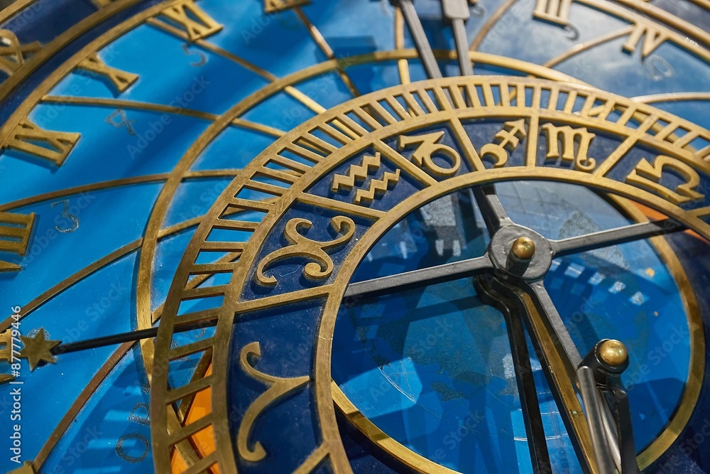 Obraz premium Old astronomical clock detail