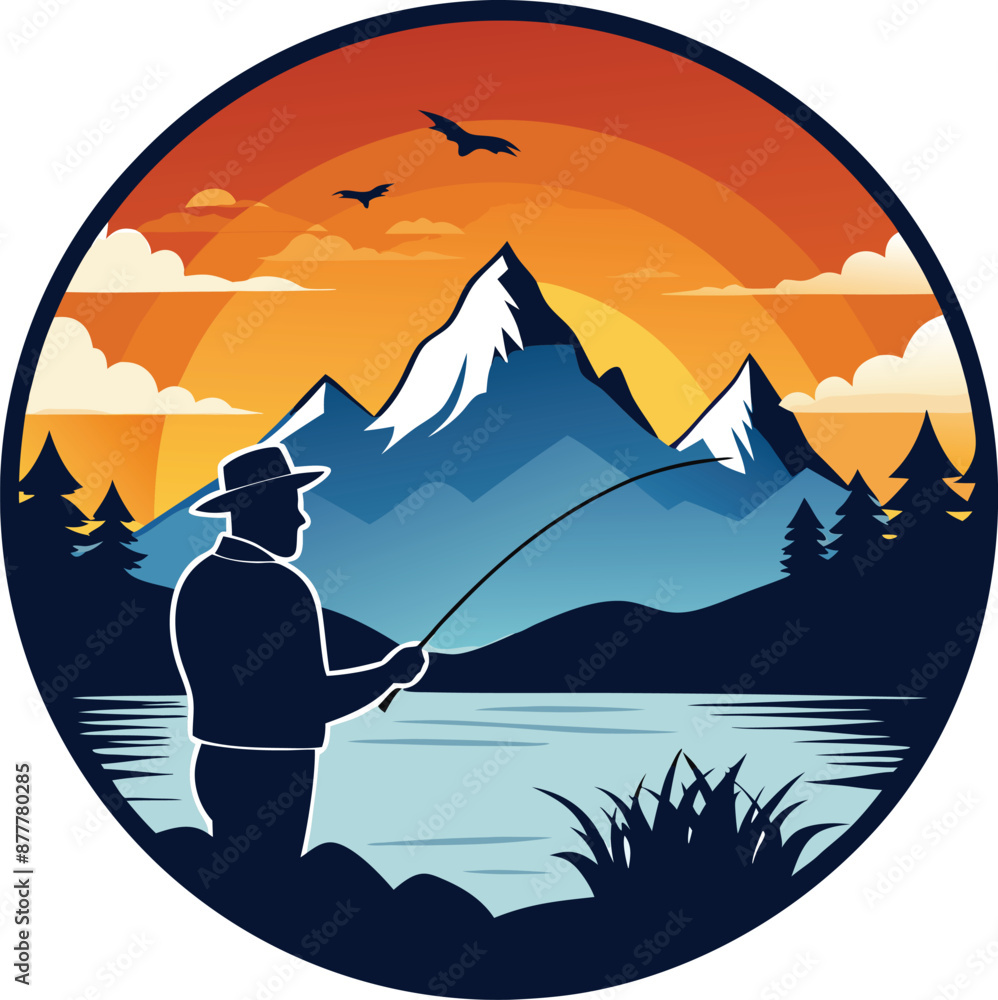 Fishing Vector Illustration. Fishing T-Shirt Design. Fishing Vector Illustration. Fishing T-Shirt Design.