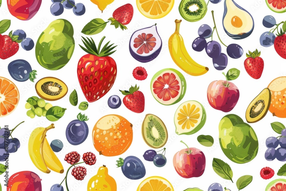 seamless pattern of fruits seamless pattern of fruits