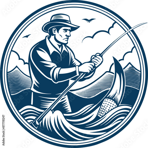 Fishing Vector Illustration. Fishing T-Shirt Design.