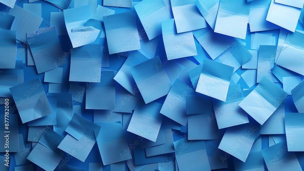 Experience a group of blue sticky post-it notes arranged dynamically on a transparent background, blending functionality with aesthetics. The translucency of the PNG file adds a modern touch to these Experience a group of blue sticky post-it notes arranged dynamically on a transparent background, blending functionality with aesthetics. The translucency of the PNG file adds a modern touch to these