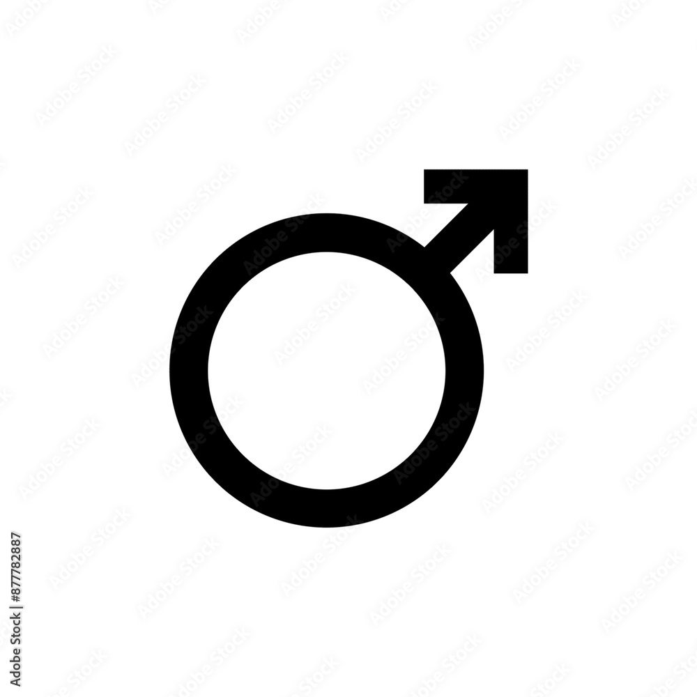 Male gender sign silhouette icon 