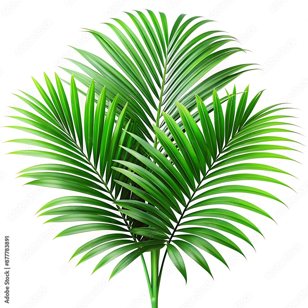 Green leaves of palm tree howea isolated on a white background. Green leaves of palm tree howea isolated on a white background.