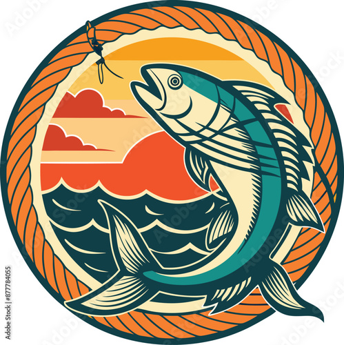 Fishing Vector Illustration. Fishing T-Shirt Design.