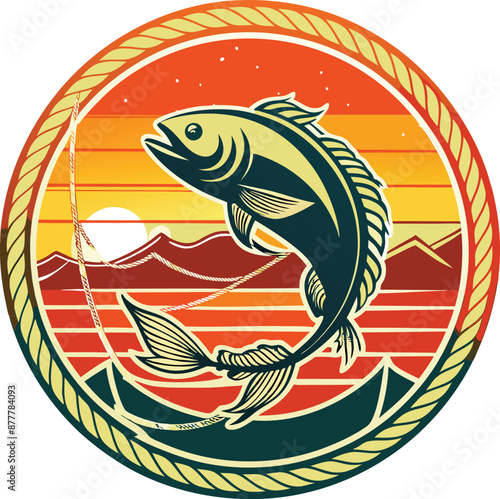 Fishing Vector Illustration. Fishing T-Shirt Design.
