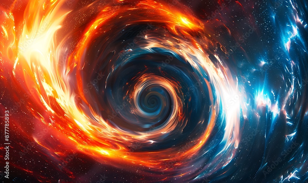 Swirling Cosmic Vortex of Fire and Ice Swirling Cosmic Vortex of Fire and Ice