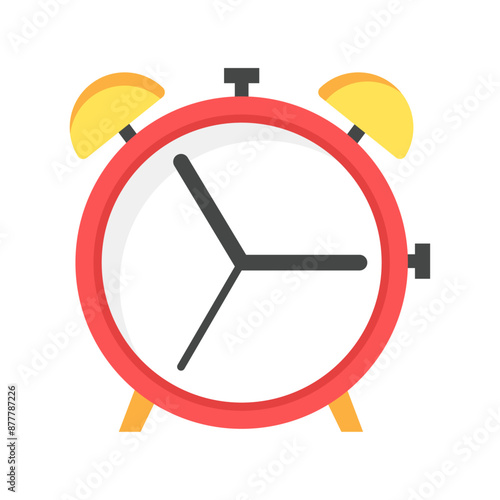 Alarm clock icon Time management tool Morning wakeup alert Classic tabletop clock