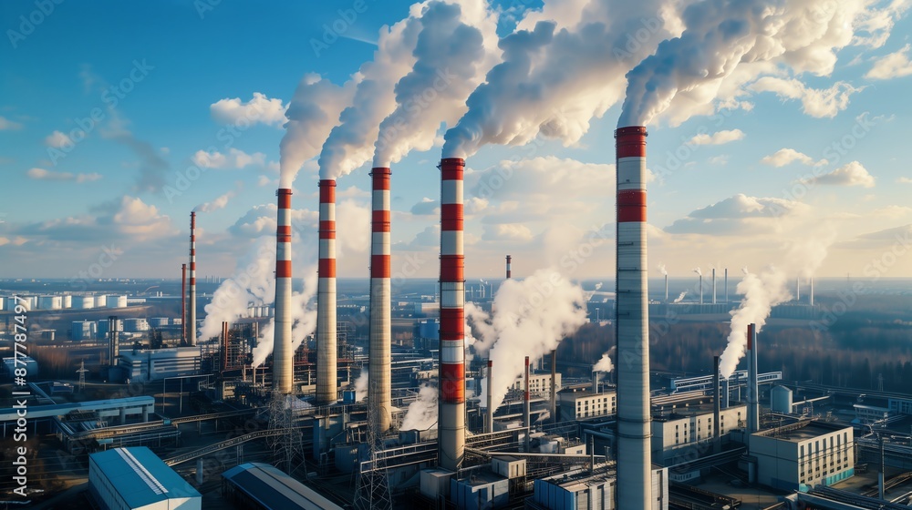 Obraz premium Industrial Pollution: Monitoring, Impacts, and Control Efforts