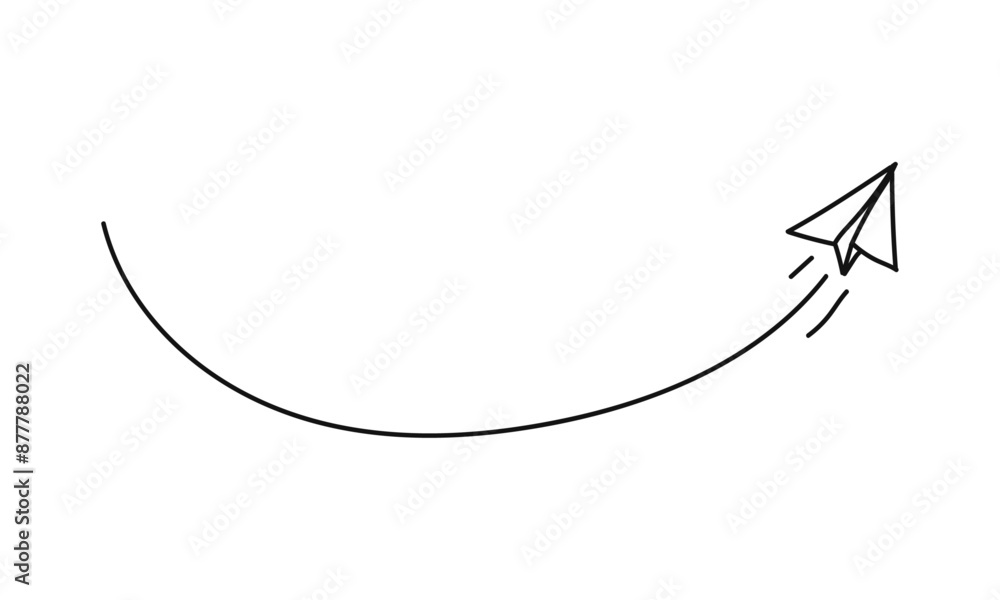 Paper plane concept Continuous line drawing Hand drawn Paper plane concept Continuous line drawing Hand drawn