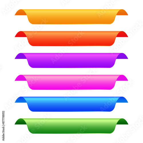 Infographic vivid ribbons Banners templates for numbers tabs labels options elements