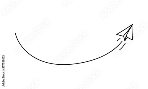 Paper plane concept Continuous line drawing Hand drawn